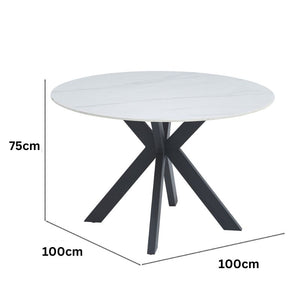 Neo Tracey Round Marble Stone Dining Table