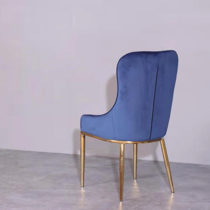 Vivian Blue Gold Velvet Dining Chair