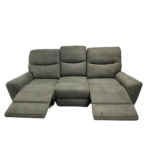 Fabric 3 Seater Manual Motion Recliner Sofa Cosmic Dark Gray