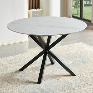 Neo Tracey Round Marble Stone Dining Table