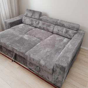 Leo Comfort Sleeper: Stylish Fabric Sofa Bed for Cozy Living Dark Grey - Right