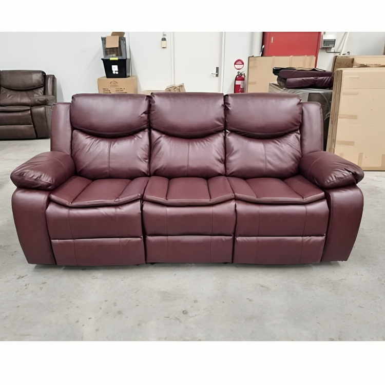 ON SPECIAL Mendel Maroon 3 Seater & 2 Seater Manual Recliner set