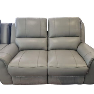 Boston Genuine Leather Manual Recliner Loveseat Gray