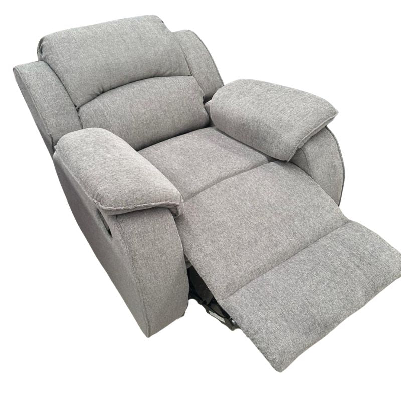 Paris Single Manual Recliner Sofa Chair Light Gray Fabric