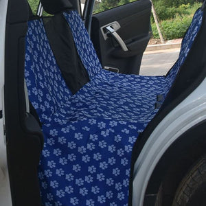 Waterproof Pet Car Seat Cover Hammock Blue With Mesh Window