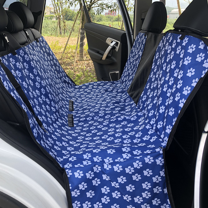 Waterproof Pet Car Seat Cover Hammock Blue With Mesh Window