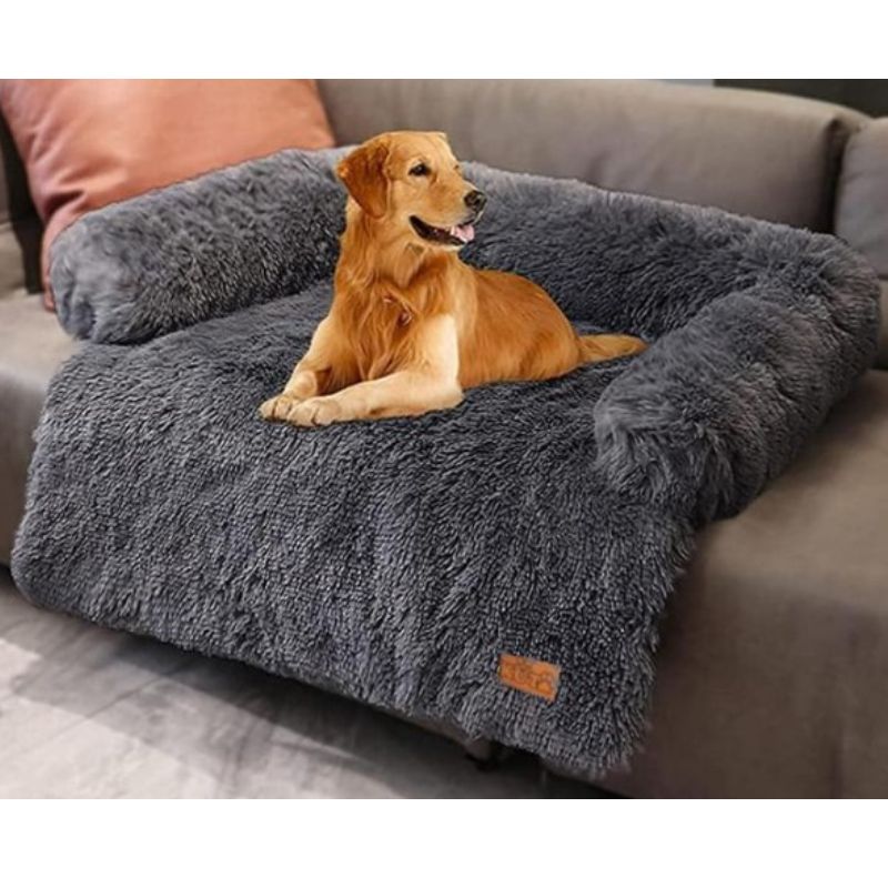 Pet Plush Lounger Furniture Protector Cushion Charcoal