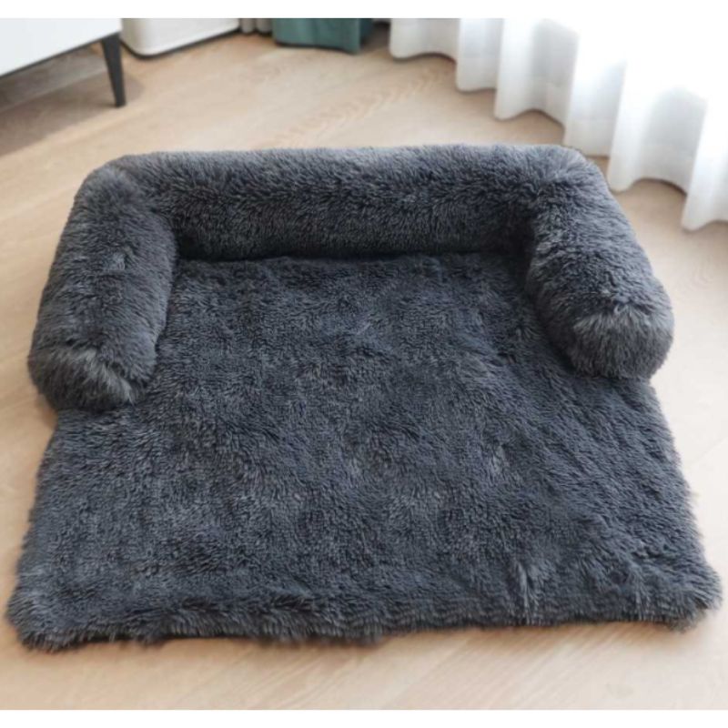 Pet Plush Lounger Furniture Protector Cushion Charcoal