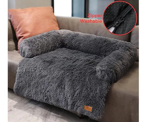 Calming Furniture Protector Washable Plush Lounger 102x89cm - Large Charcoal