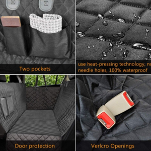 Waterproof Pet Car Seat Cover Hammock With Seat Belt Buckle