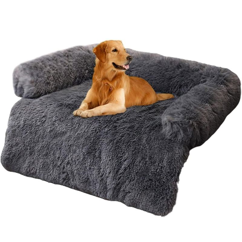 Calming Furniture Protector Washable Plush Lounger 102x89cm - Large Charcoal