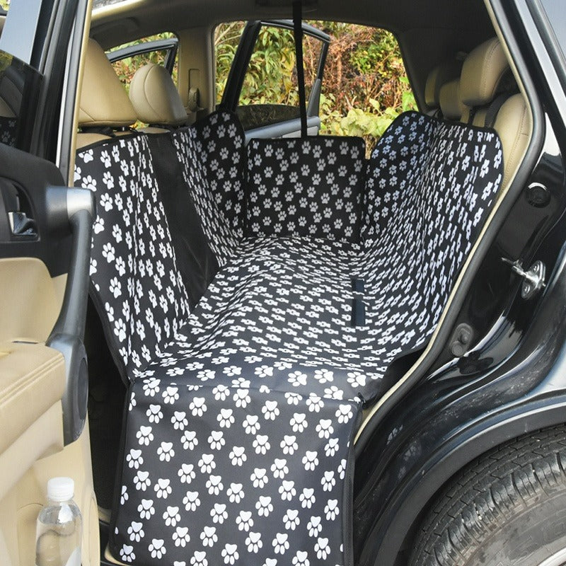 Waterproof Pet Car Seat Cover Hammock Black With Mesh Window